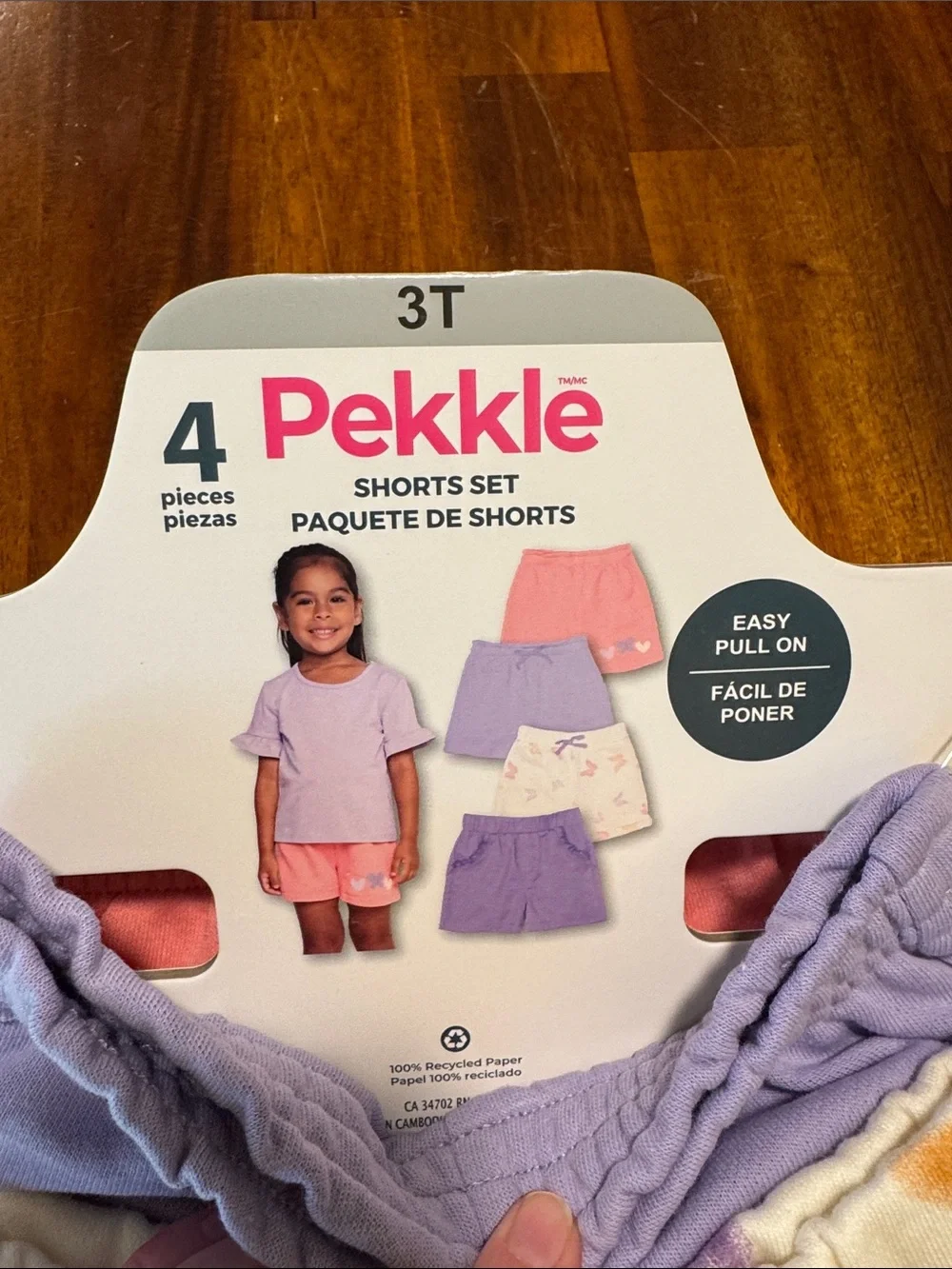 NWT Pekkle Girls' Purple, Cream, Pink Butterfly Mix & Match 8 Piece Set, 3T